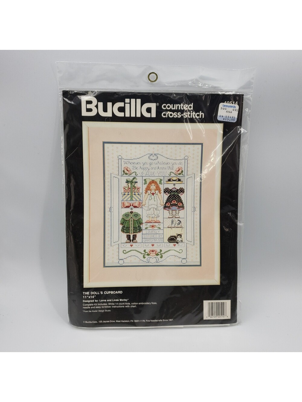 Bucilla NIP The Doll's Cupboard 40514 Counted Cross Stitch Picture Kit